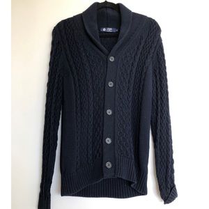 J Crew Men’s Navy Blue Cable Knit Cardigan S